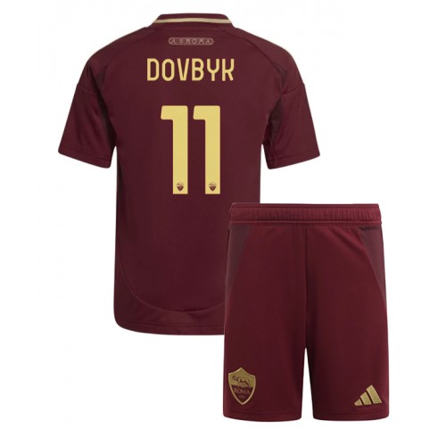 Dětský fotbalový dres AS Roma Artem Dovbyk #11 2024-25 Domácí Krátký Rukáv (+ trenýrky)